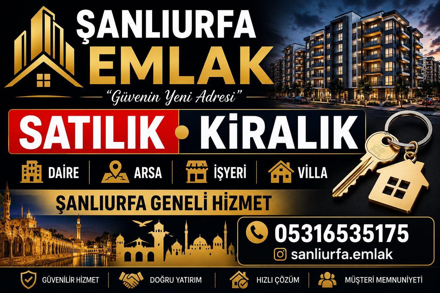 Şanlıurfa Emlak — Satılık ve kiralık gayrimenkul ilanları
